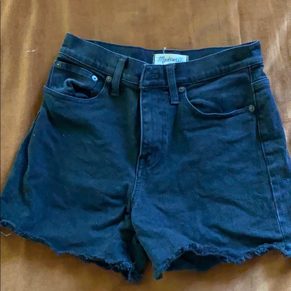 Madewell high waisted black shorts